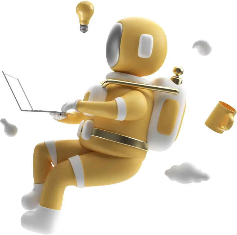 Robot working on a laptop
